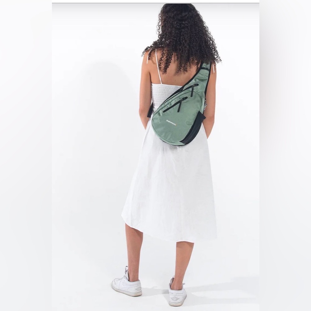 Sherpani Esprit AT Sage Green and Black Crossbody Sling Bag - Picture 5 of 9